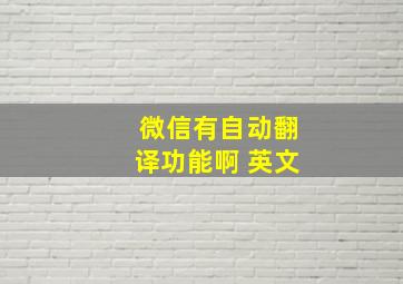 微信有自动翻译功能啊 英文